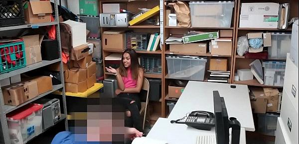  Smart ass teen caught shoplifting and fucked by security